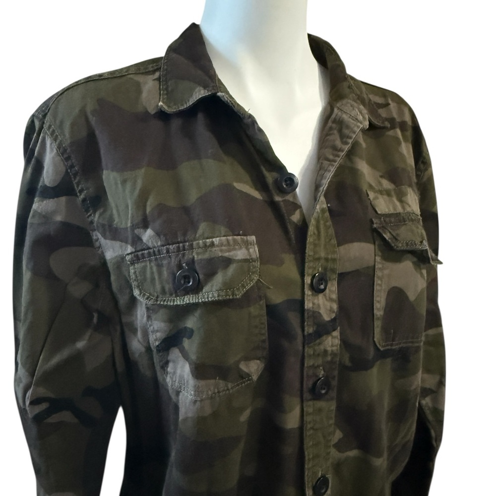 Bluenotes Camouflage Button front Shirt/Shacket, cotton, Size Large - Picture 3 of 7